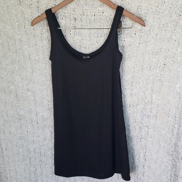 Dresses & Skirts - 90s black tank top slip mini dress xs fairy cottagecore